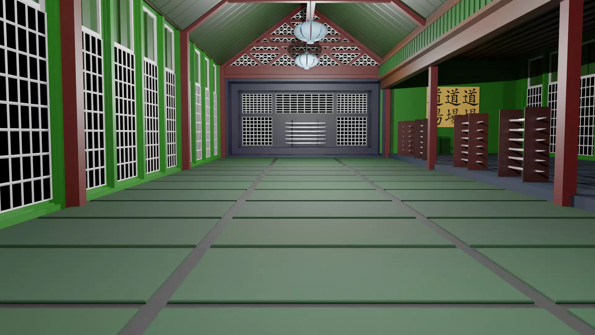 Dojo Hall Low-poly 3D model