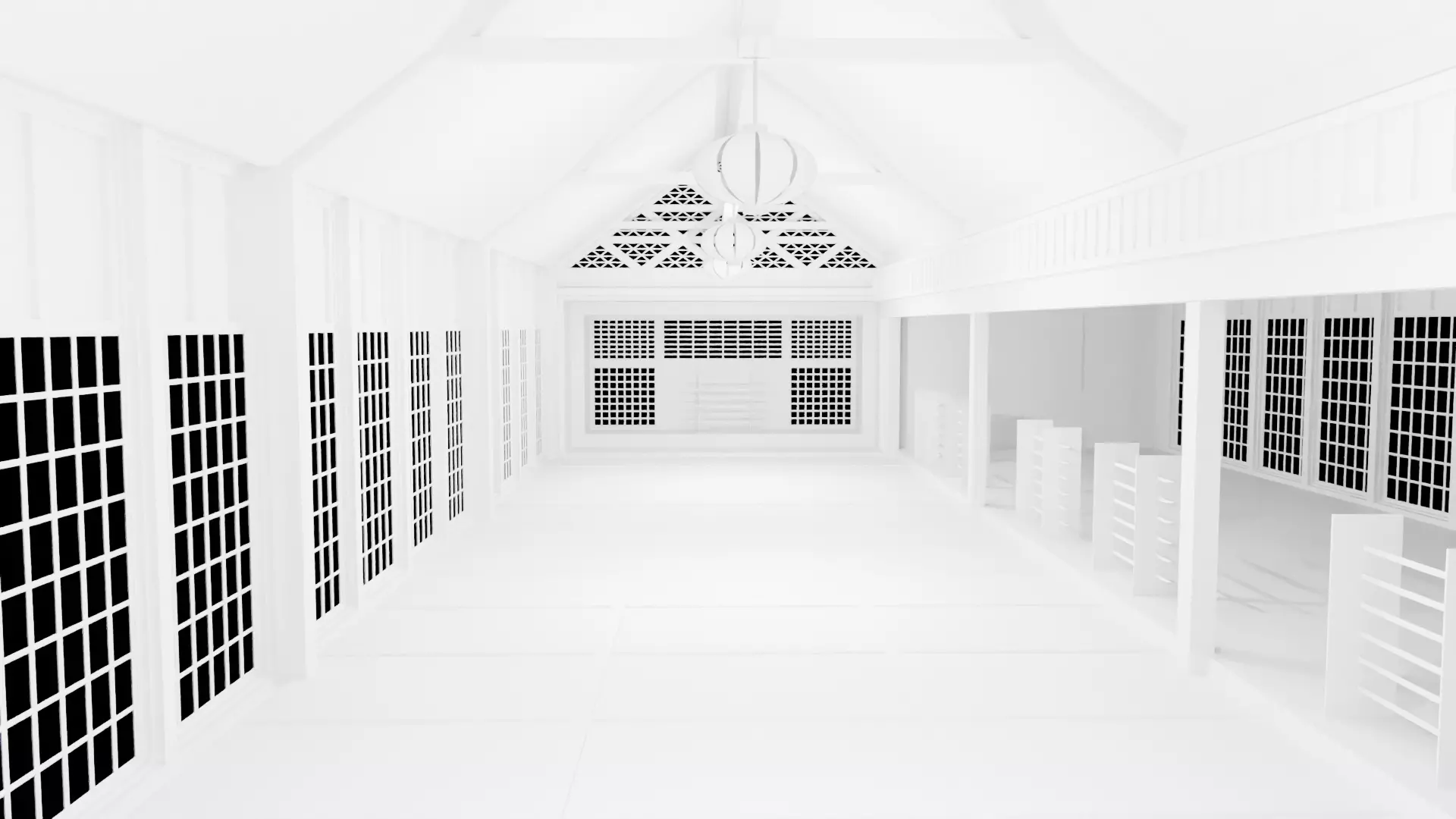 Dojo Hall Low-poly 3D model