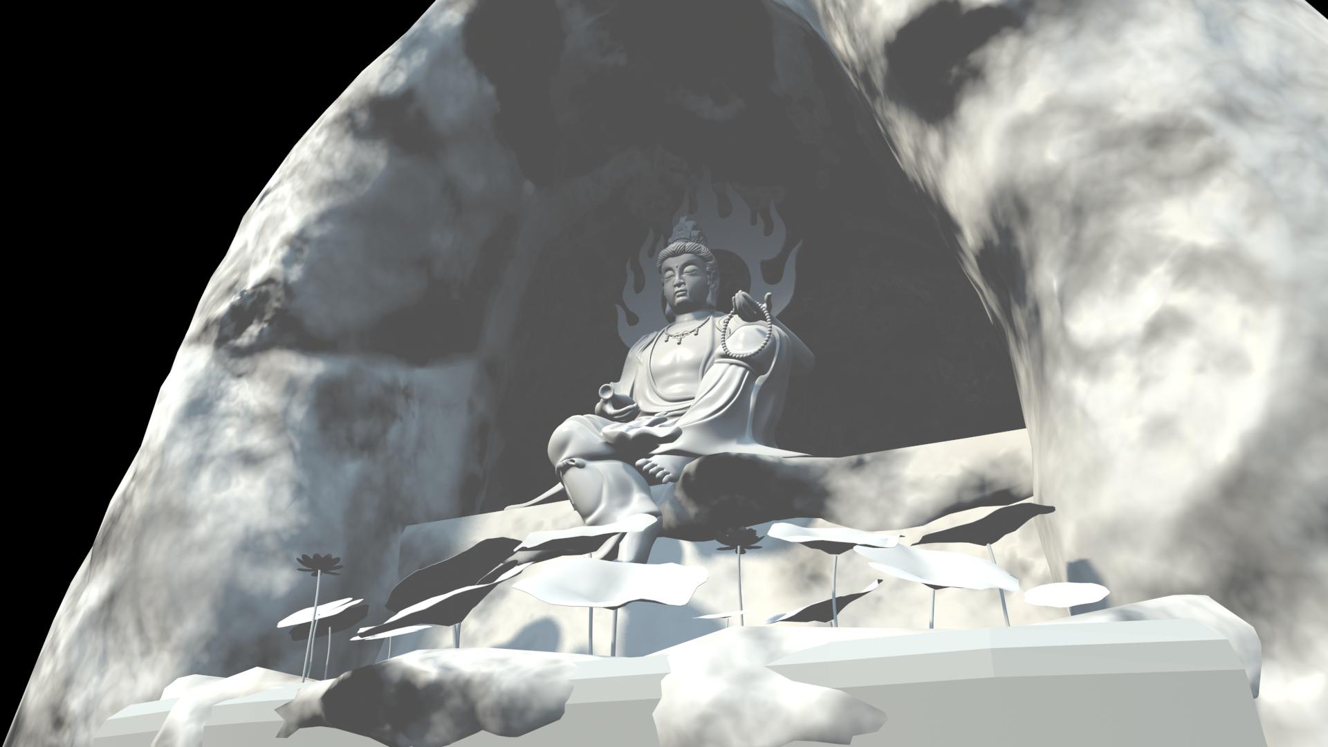 zizai guanyin Buddha 3D model_4