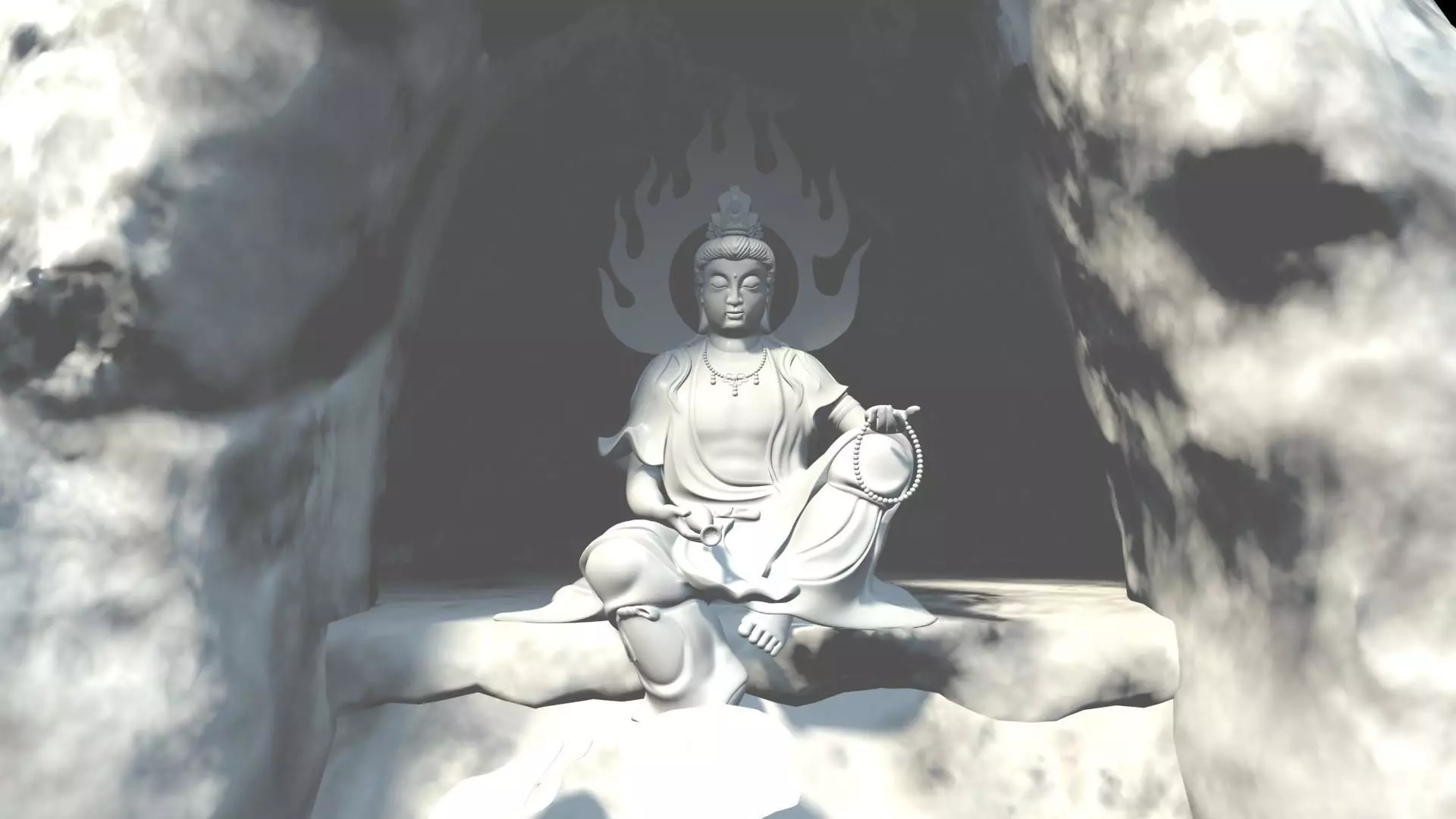 zizai guanyin Buddha 3D model_0
