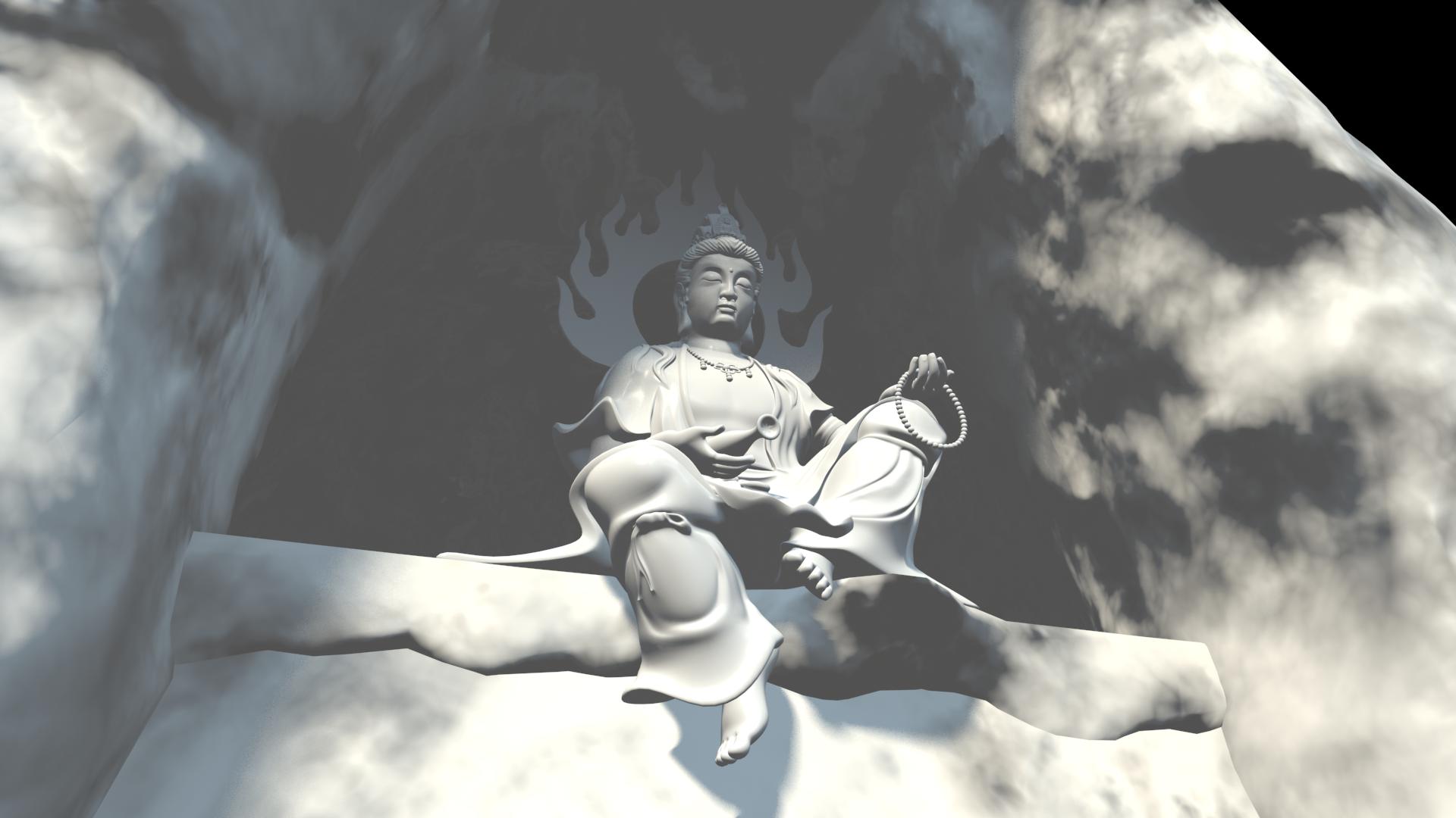 zizai guanyin Buddha 3D model_7