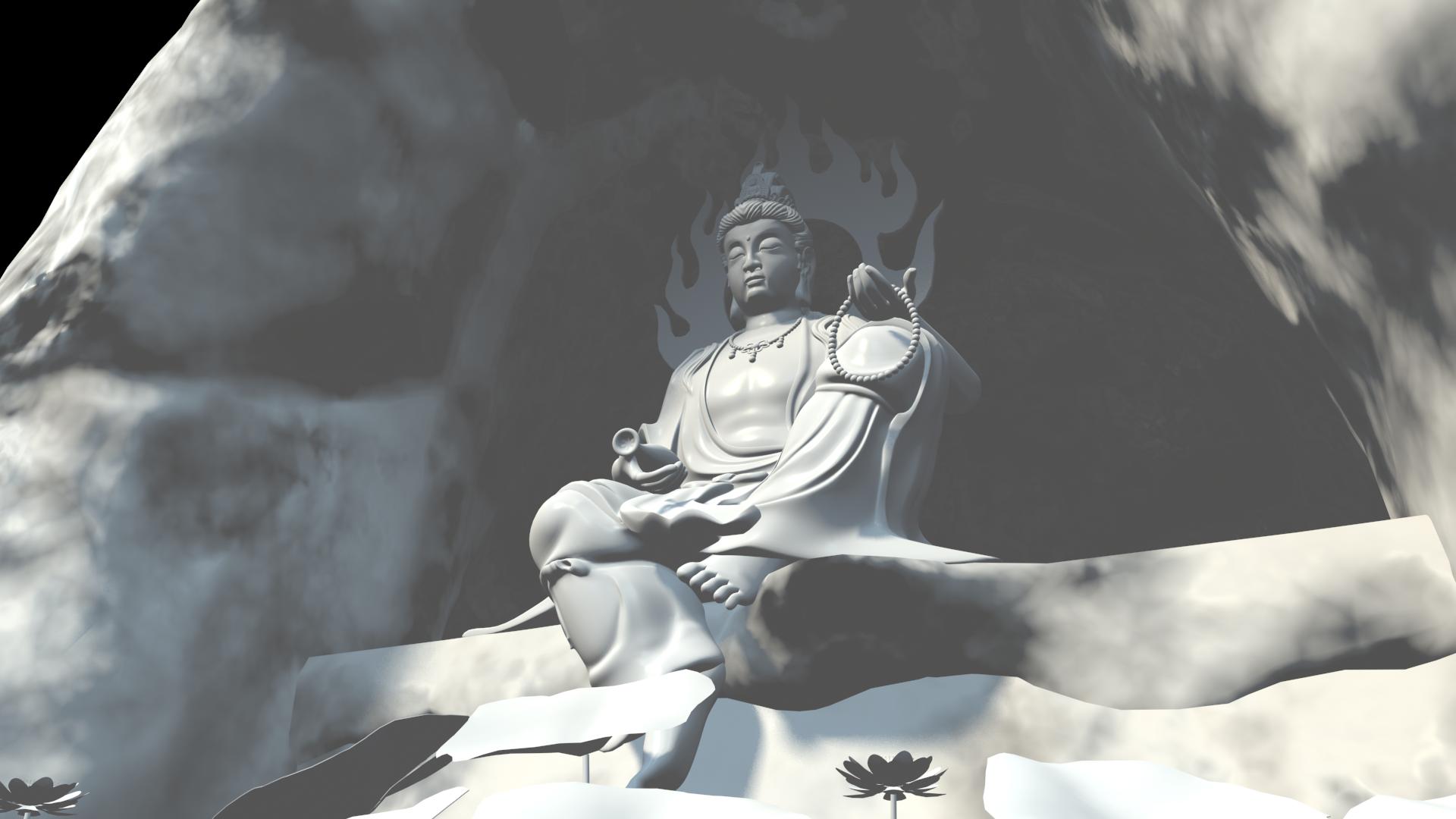 zizai guanyin Buddha 3D model_6