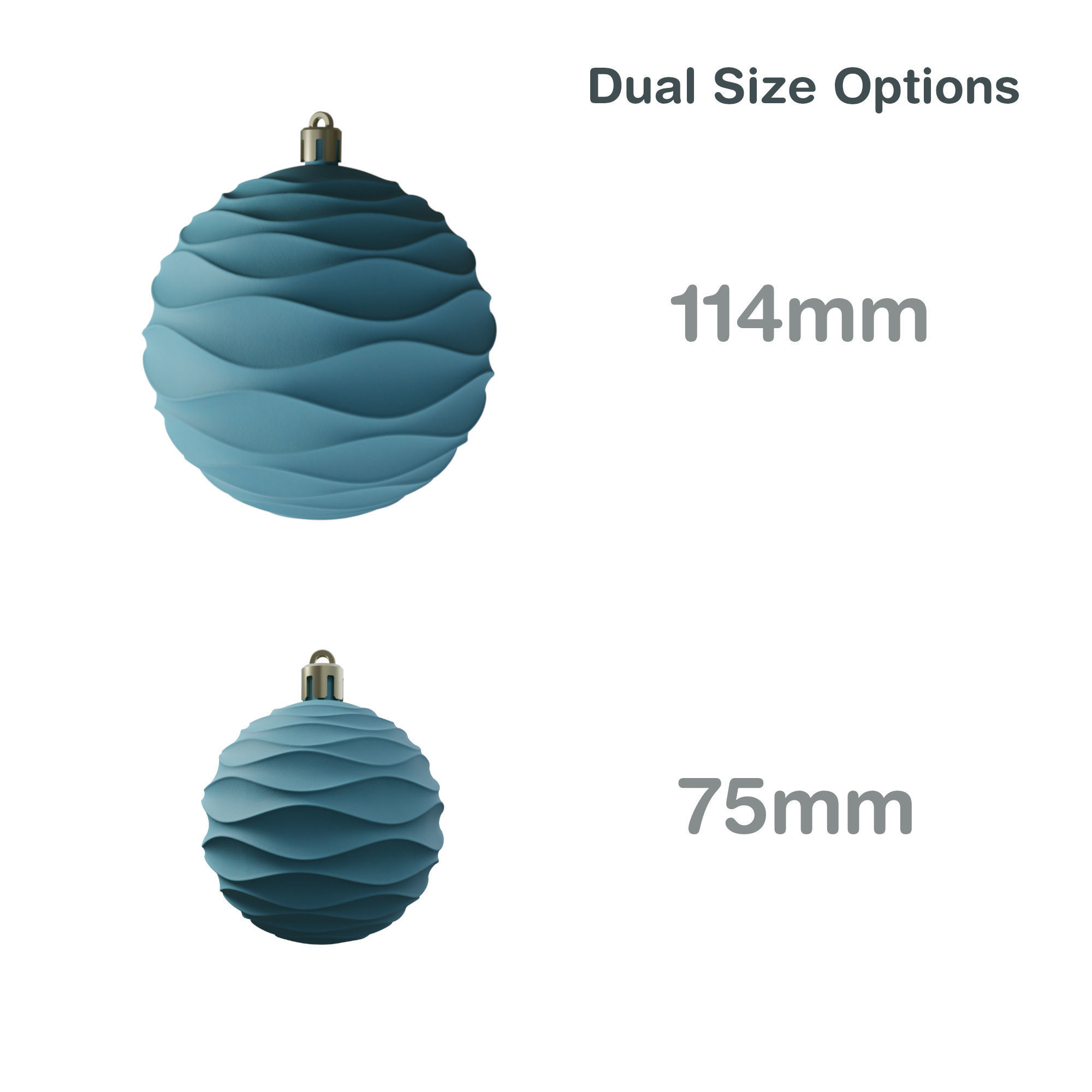 CHRISTMASJOY FESTIVE SPHERE ORNAMENT WAVY HOLLOW AND SOLID 3D print model_2