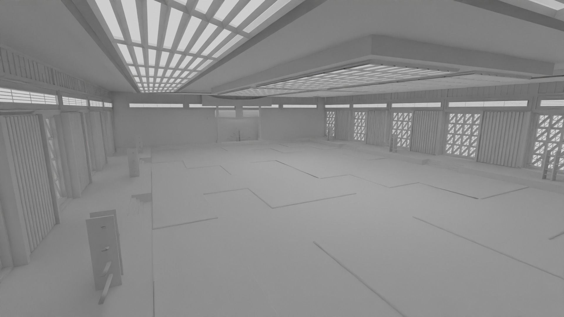 Dojo Fighting Hall Low-poly 3D model_4