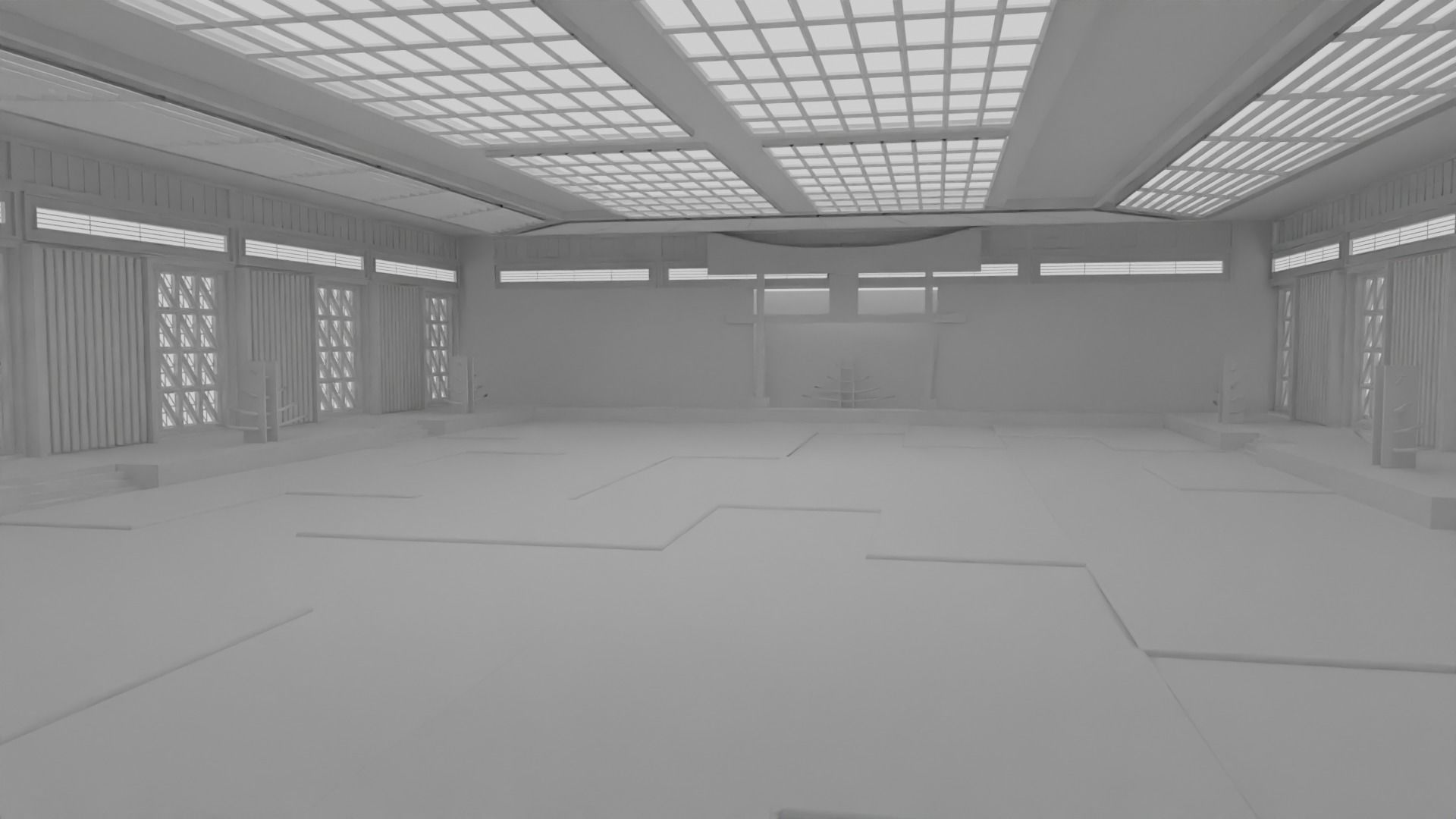 Dojo Fighting Hall Low-poly 3D model_6