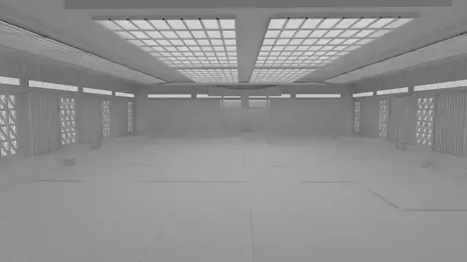 Dojo Fighting Hall Low-poly 3D model