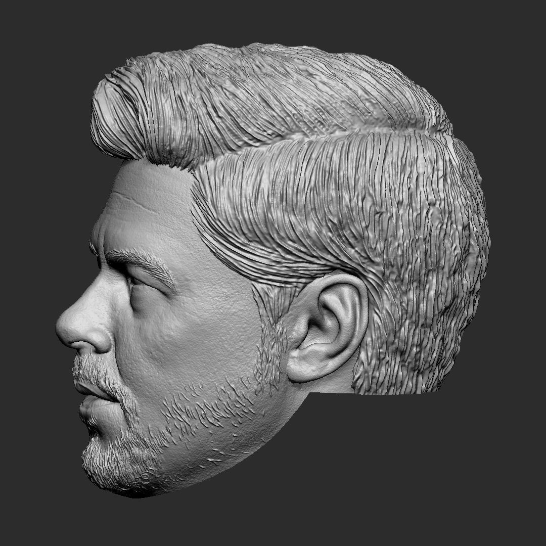 Alejandro Gillick - Sicario - Benicio Del Toro head 3D print model_2