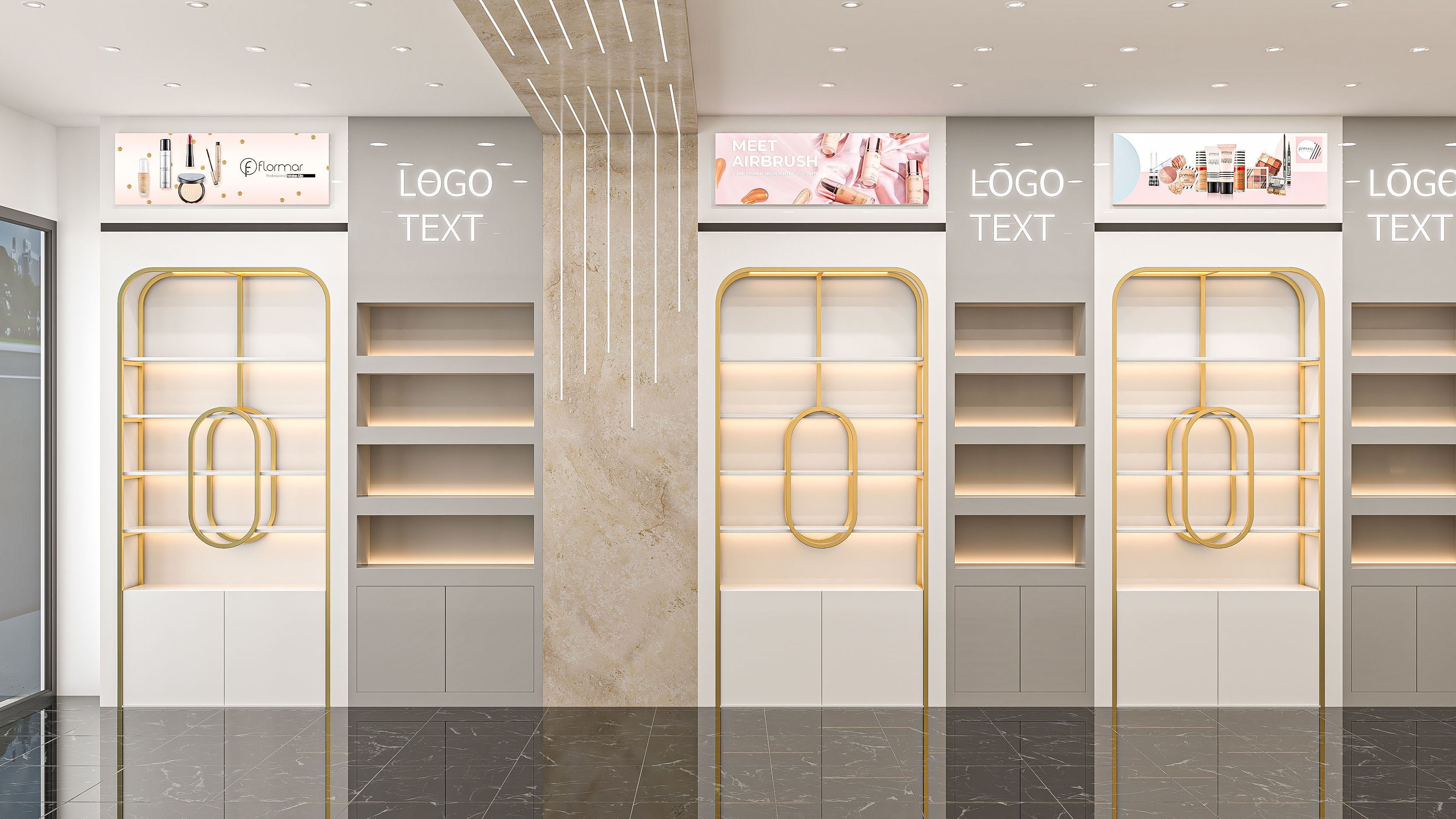 cosmetics shop design 3D model_1
