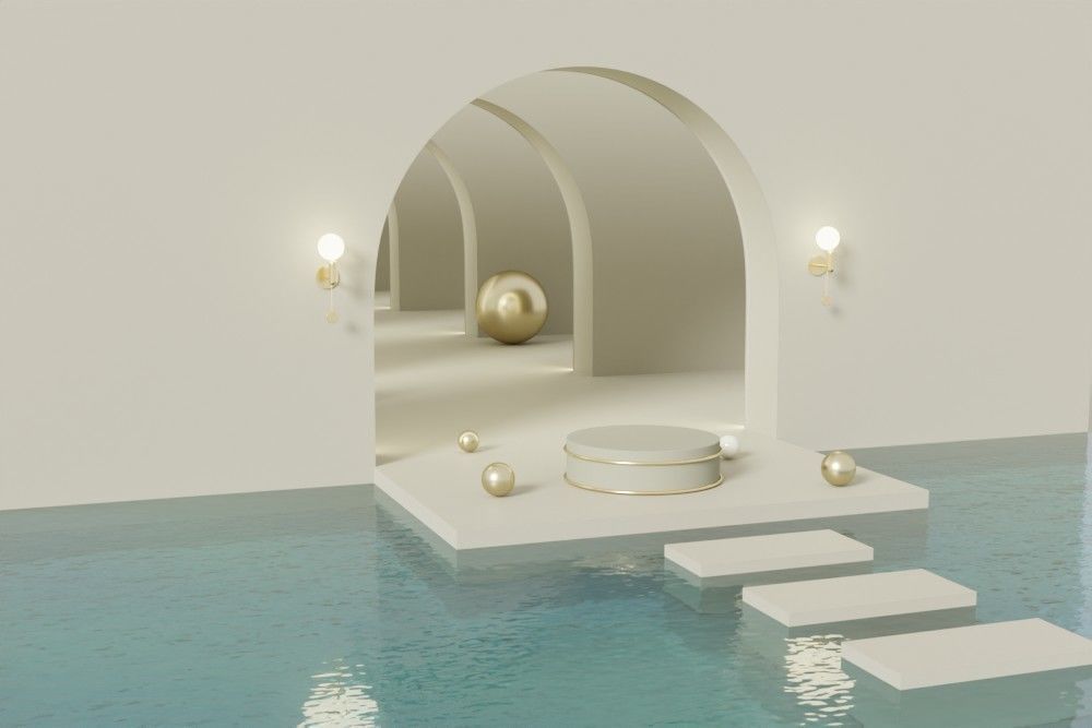 Luxury podium for product presentation 3D model_4