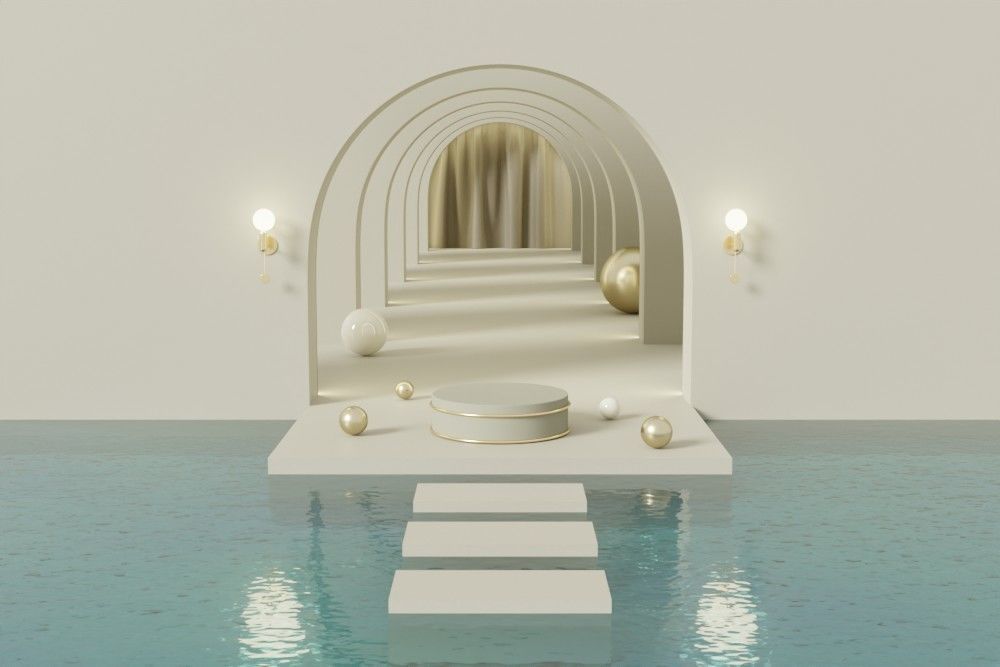 Luxury podium for product presentation 3D model_3