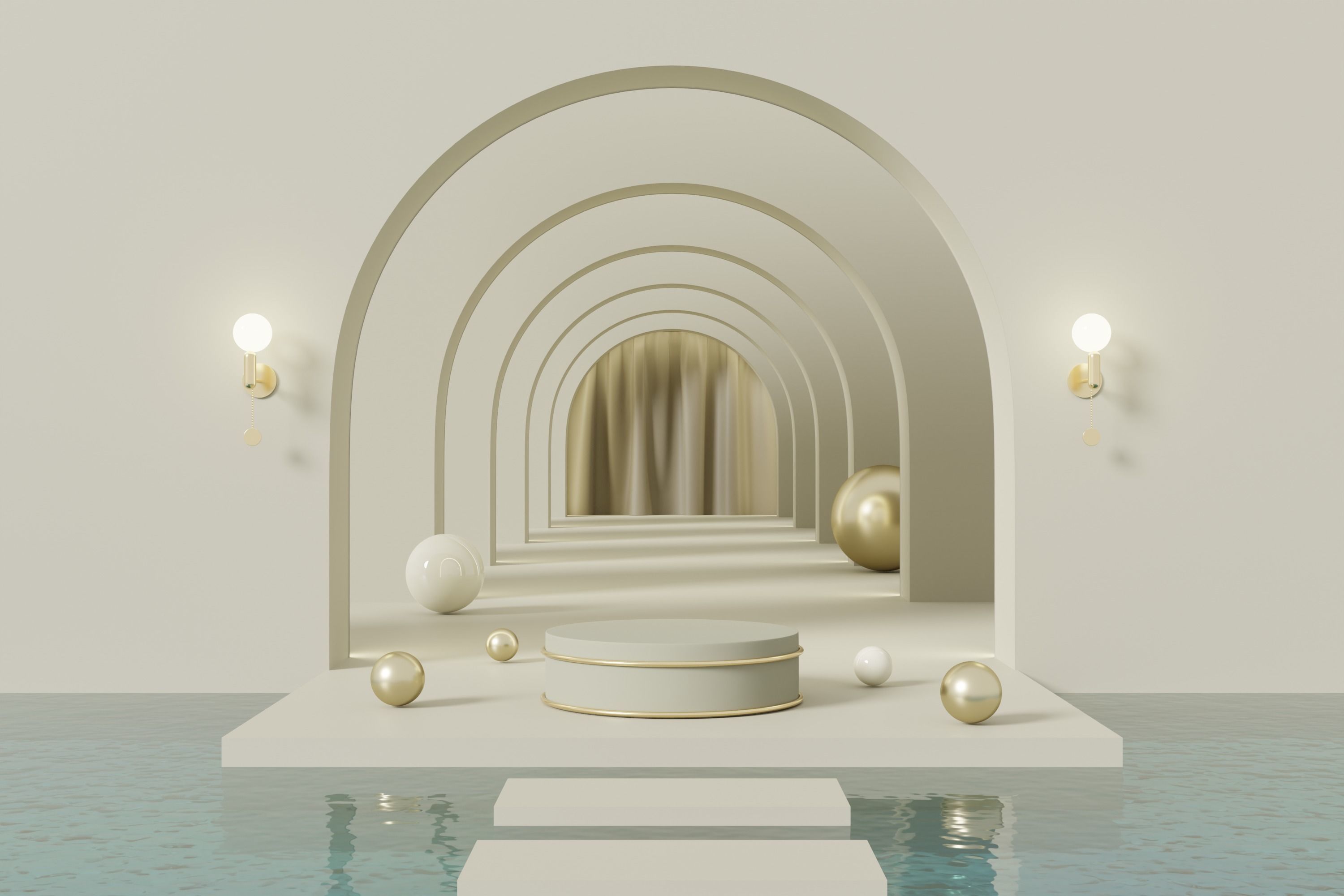 Luxury podium for product presentation 3D model_1