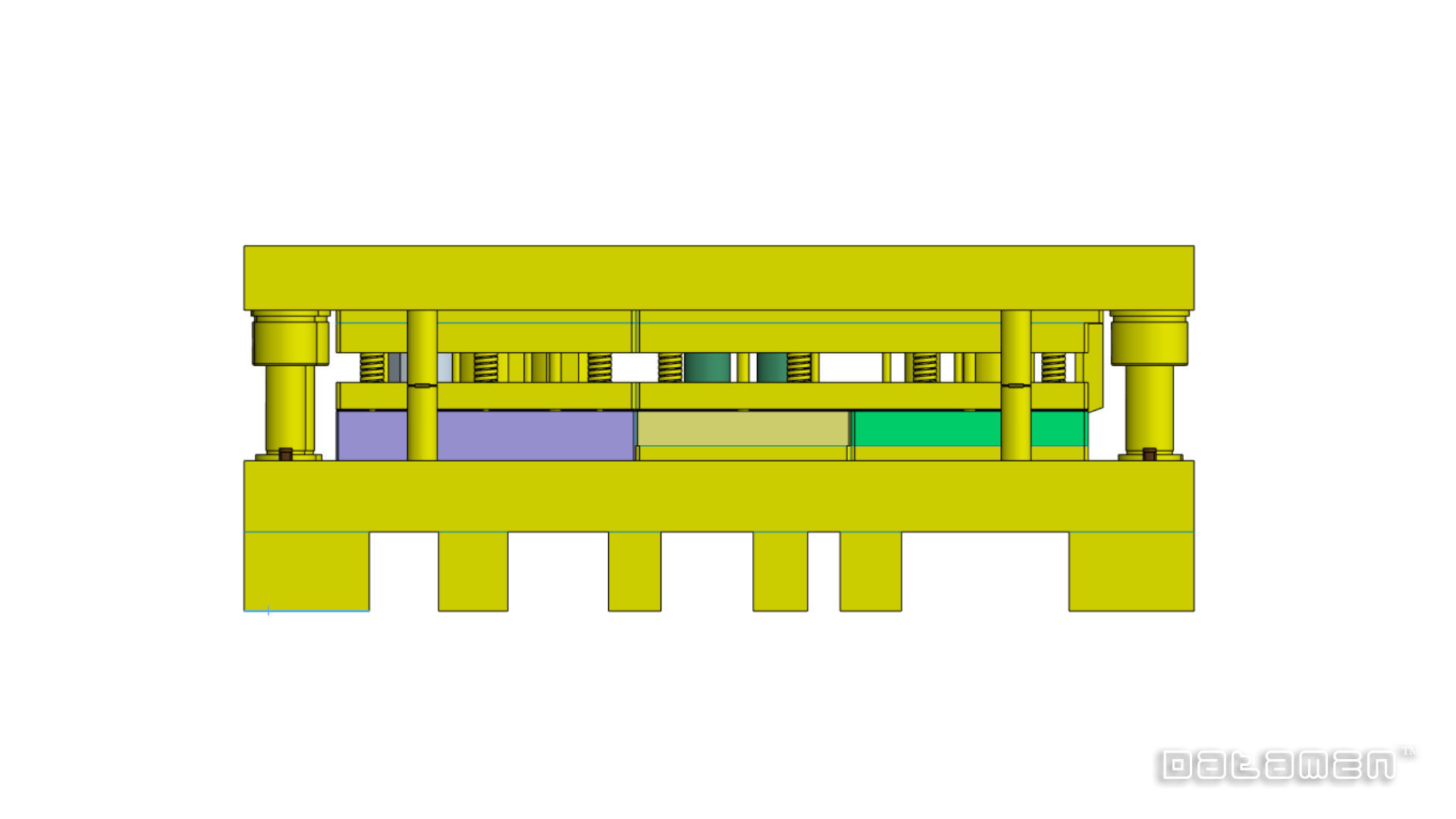 Progressive Press Tool for Drawn Component with Die Assembly 3D model_3