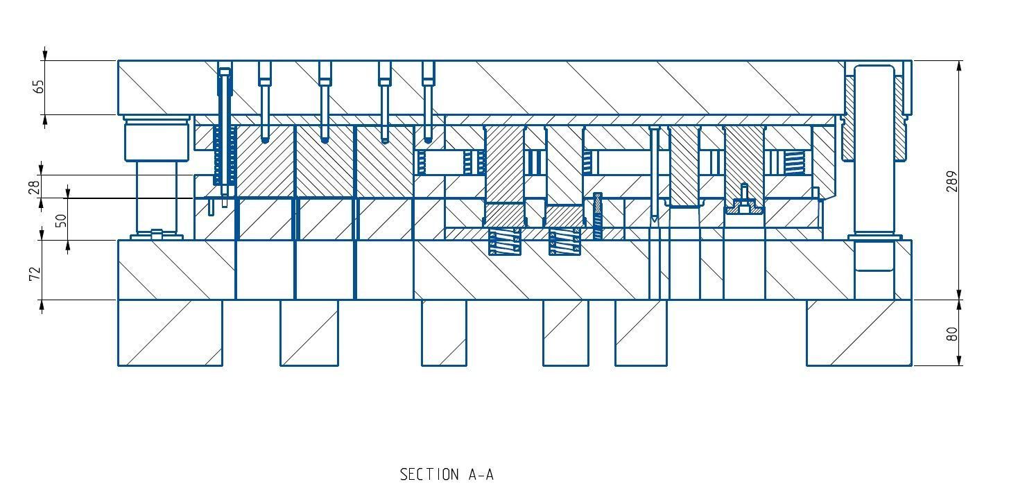 Progressive Press Tool for Drawn Component with Die Assembly 3D model_9