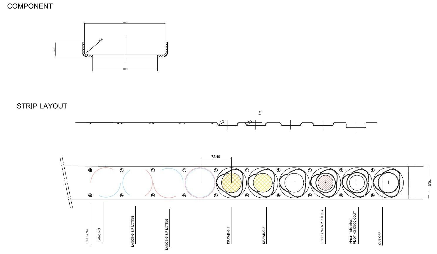 Progressive Press Tool for Drawn Component with Die Assembly 3D model_7