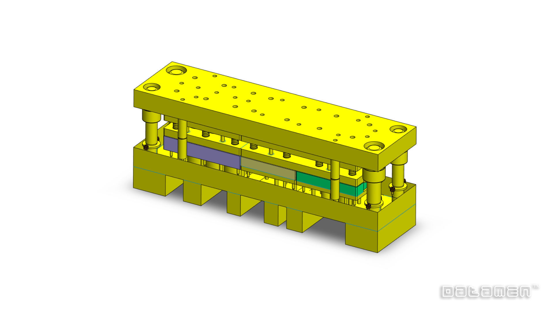 Progressive Press Tool for Drawn Component with Die Assembly 3D model_1