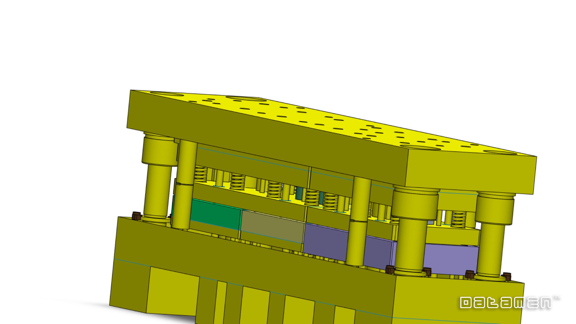 Progressive Press Tool for Drawn Component with Die Assembly 3D model_2