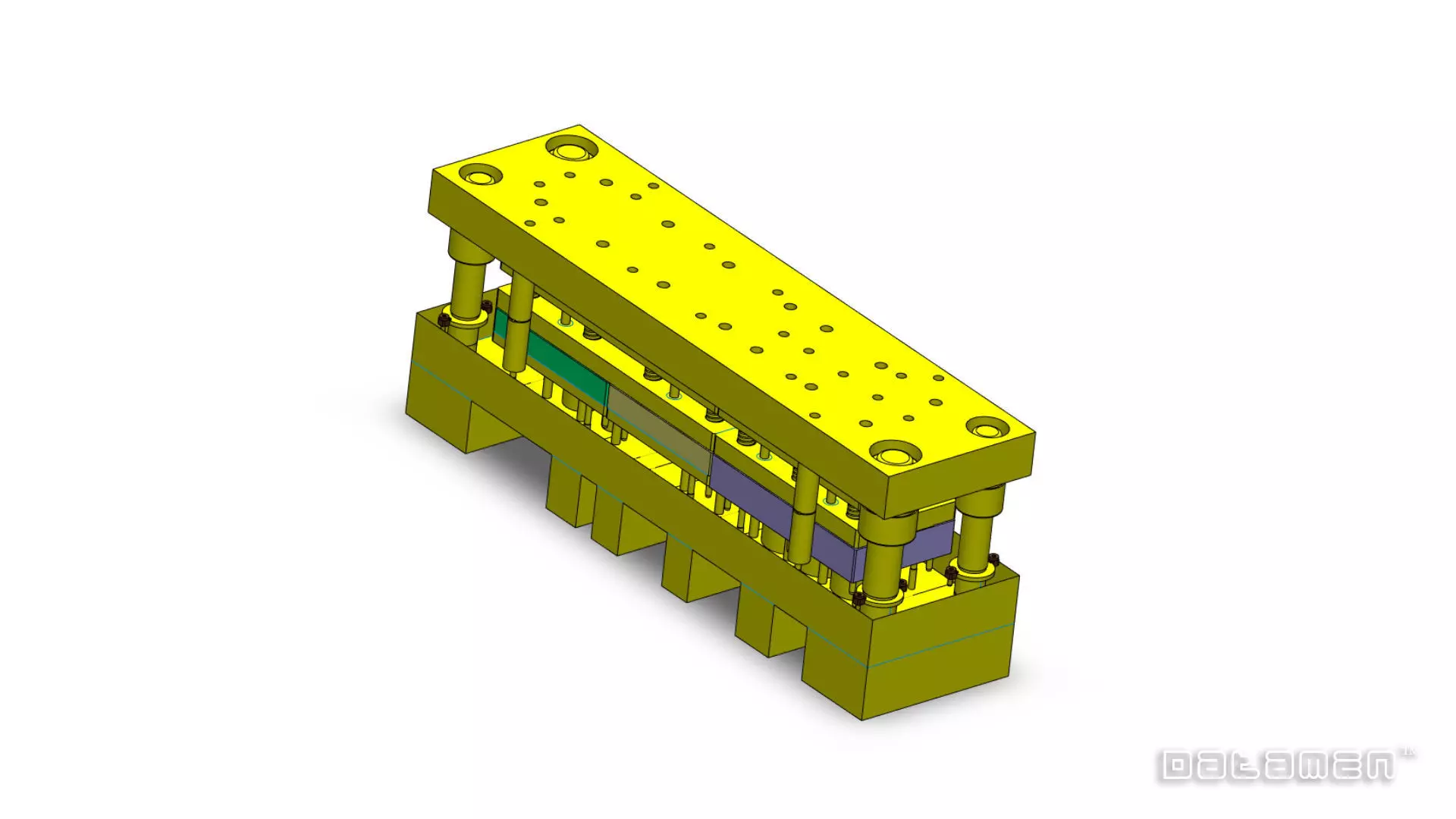 Progressive Press Tool for Drawn Component with Die Assembly 3D model_0
