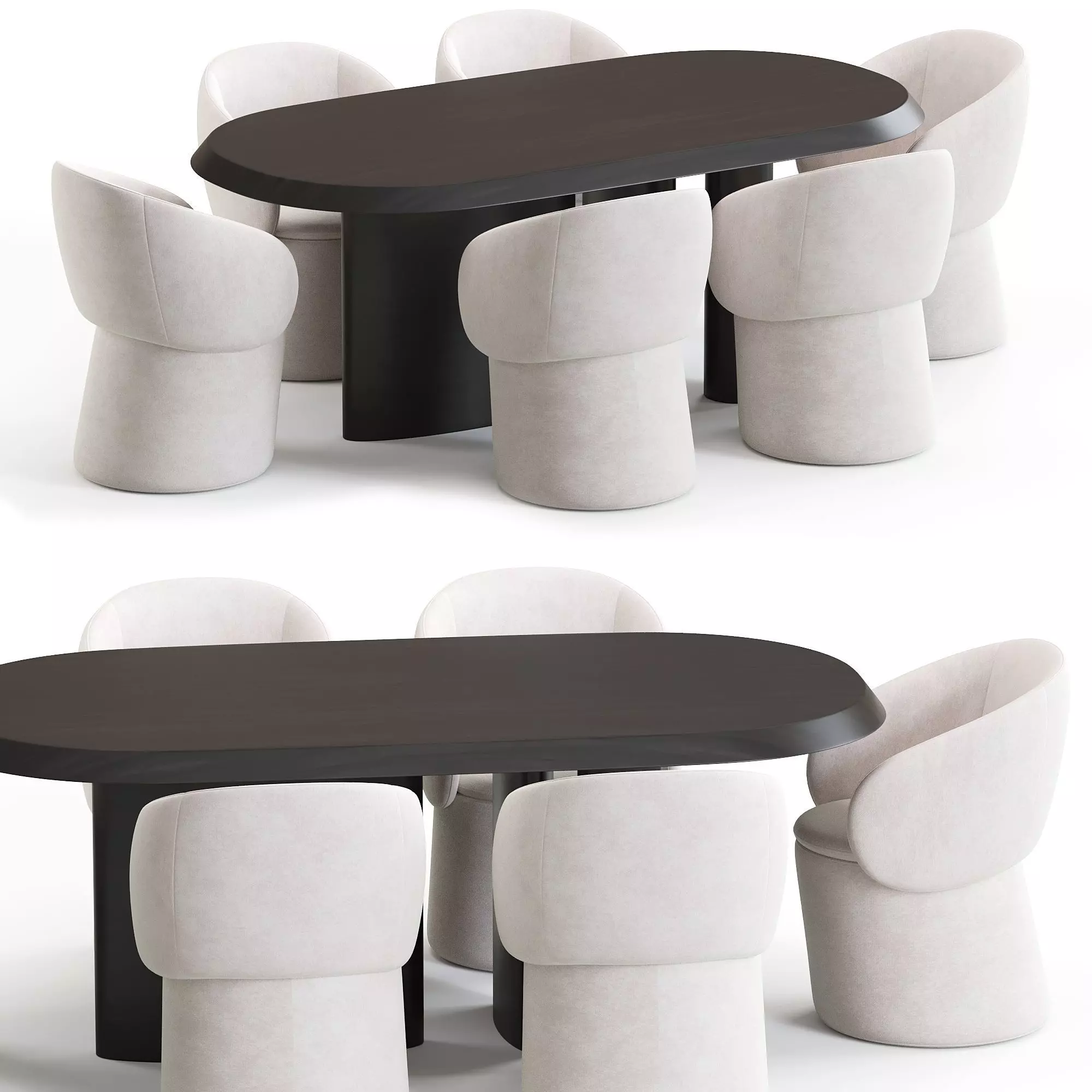 Nebula chair and Padiglioni table 3D model_0