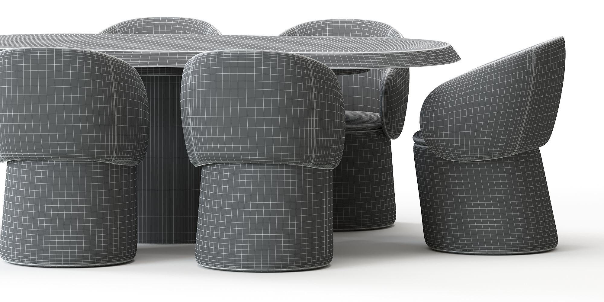 Nebula chair and Padiglioni table 3D model_7