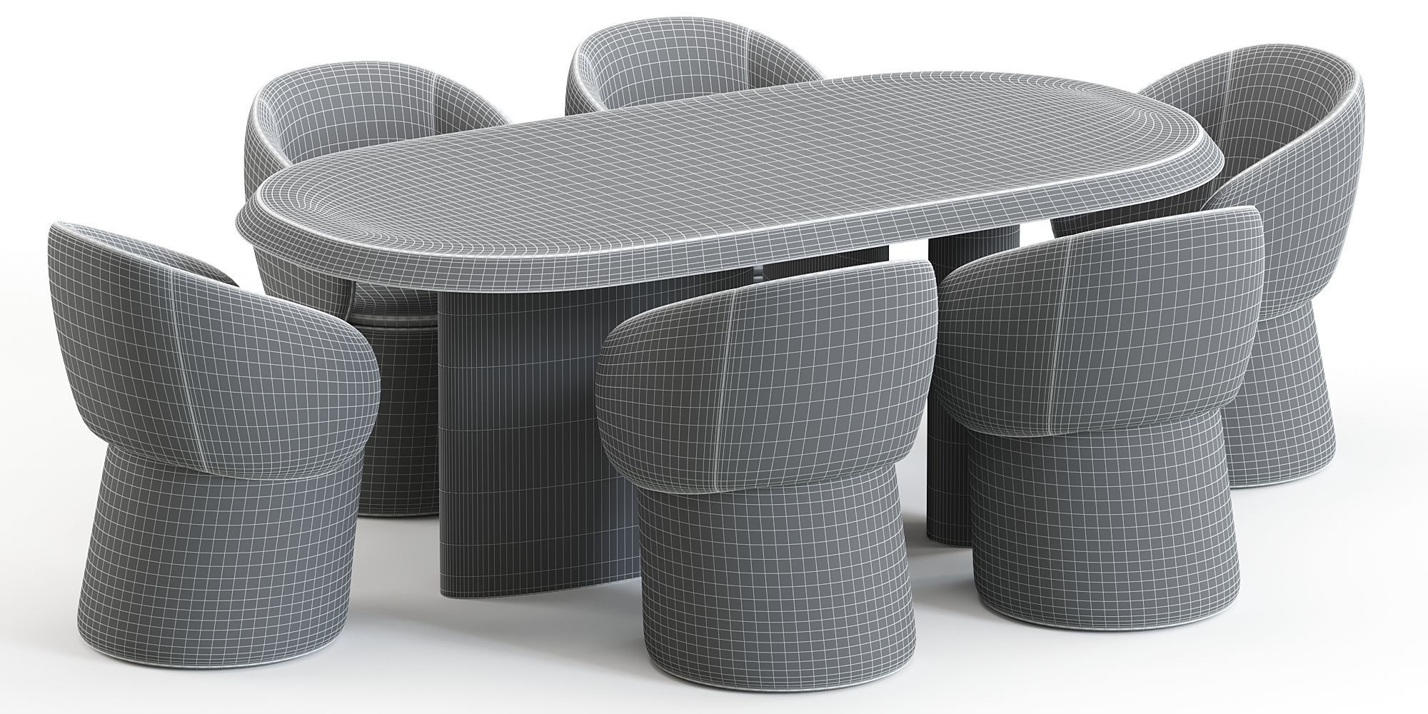 Nebula chair and Padiglioni table 3D model_9