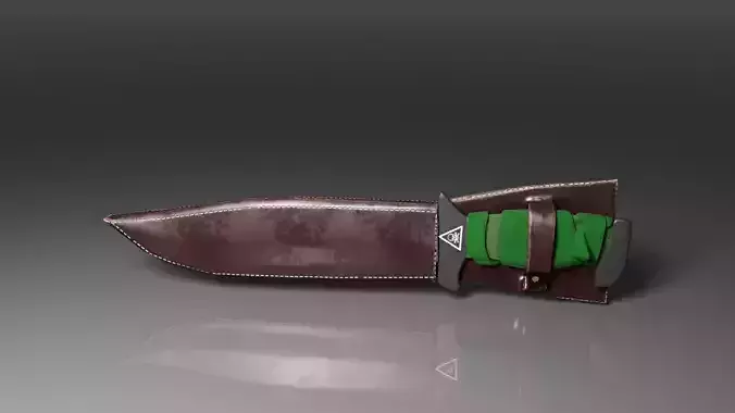 Game Ready Knife PBR with sheath  Low-poly 3D model