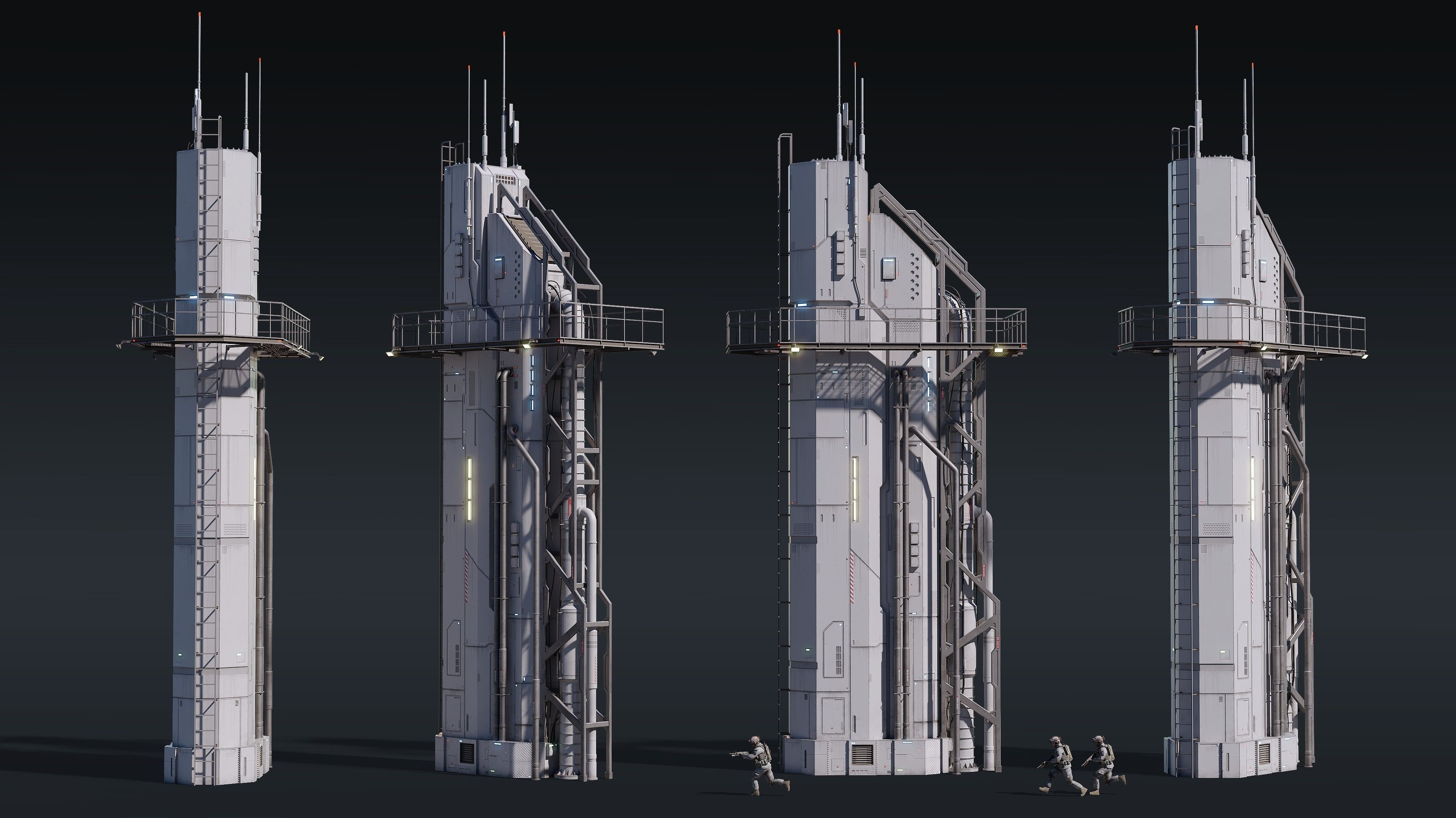 Sci-Fi Building 004 Industry-PBR Low-poly 3D model_1