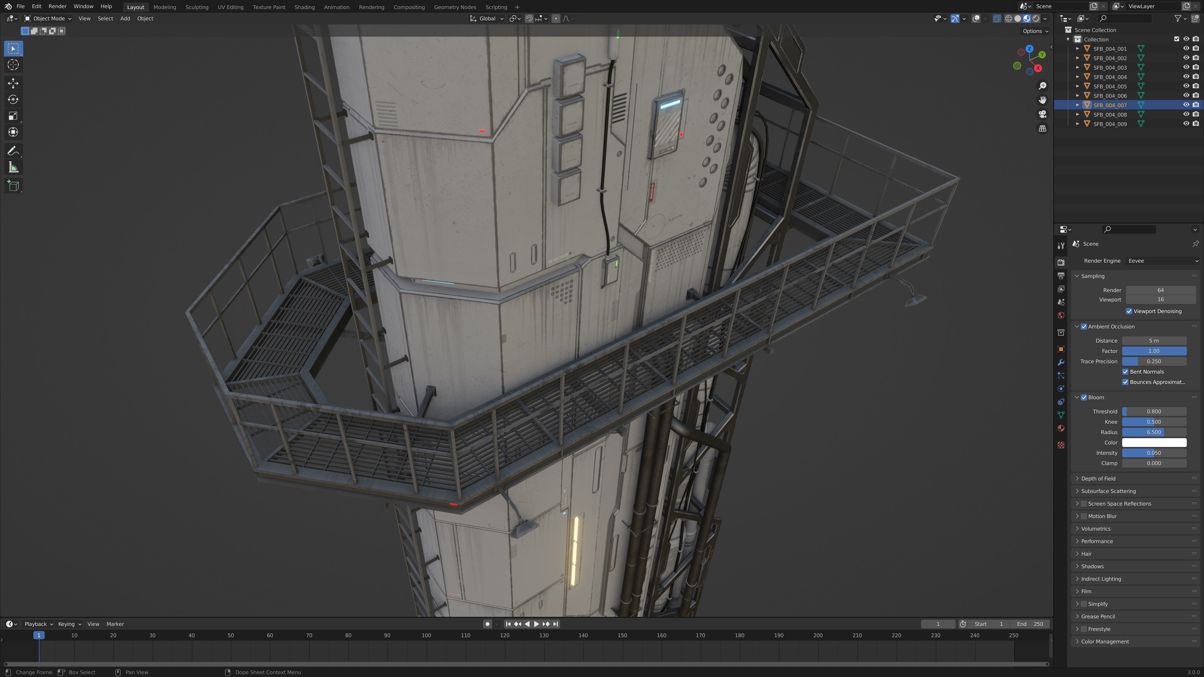 Sci-Fi Building 004 Industry-PBR Low-poly 3D model_8