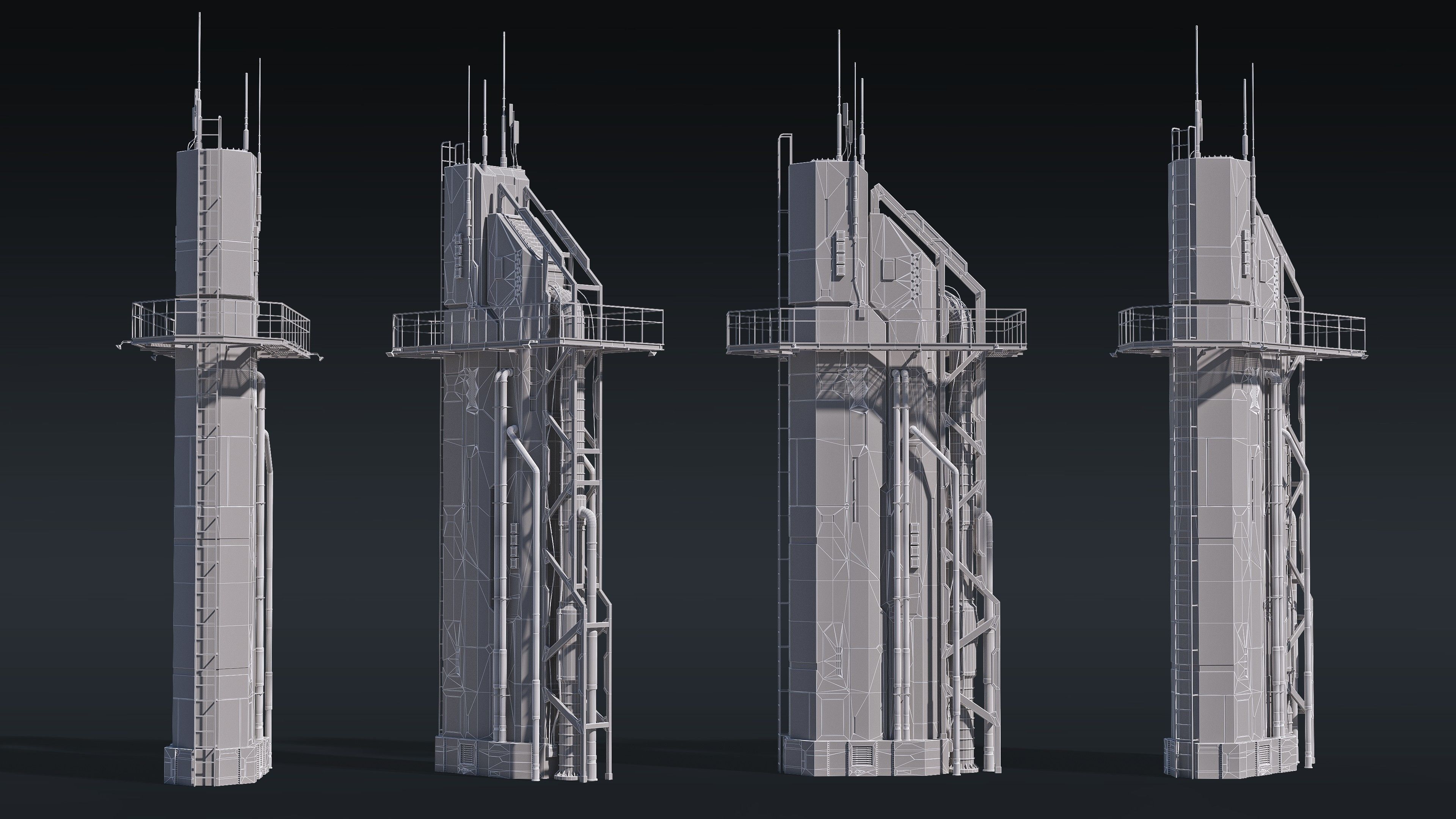 Sci-Fi Building 004 Industry-PBR Low-poly 3D model_2