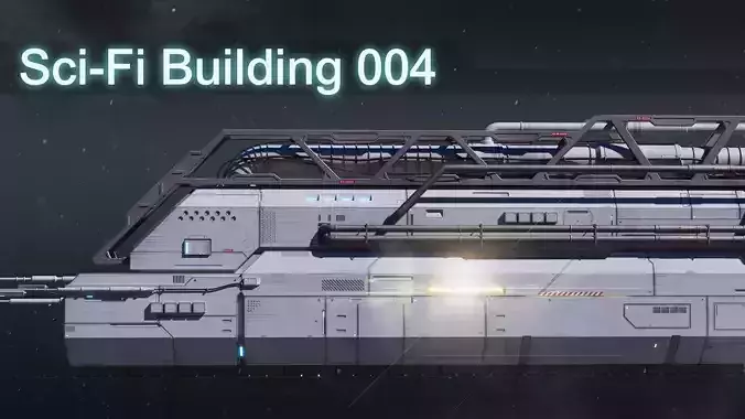 Sci-Fi Building 004 Industry-PBR Low-poly 3D model