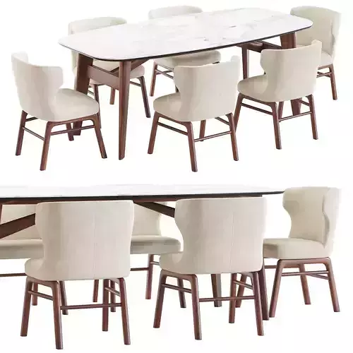 Vesta chair and abrey table 3D model