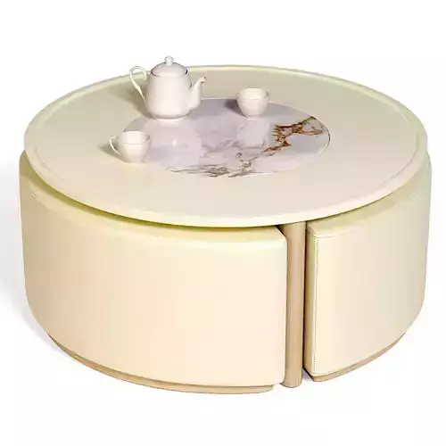 Round Coffee Table with three Chairs