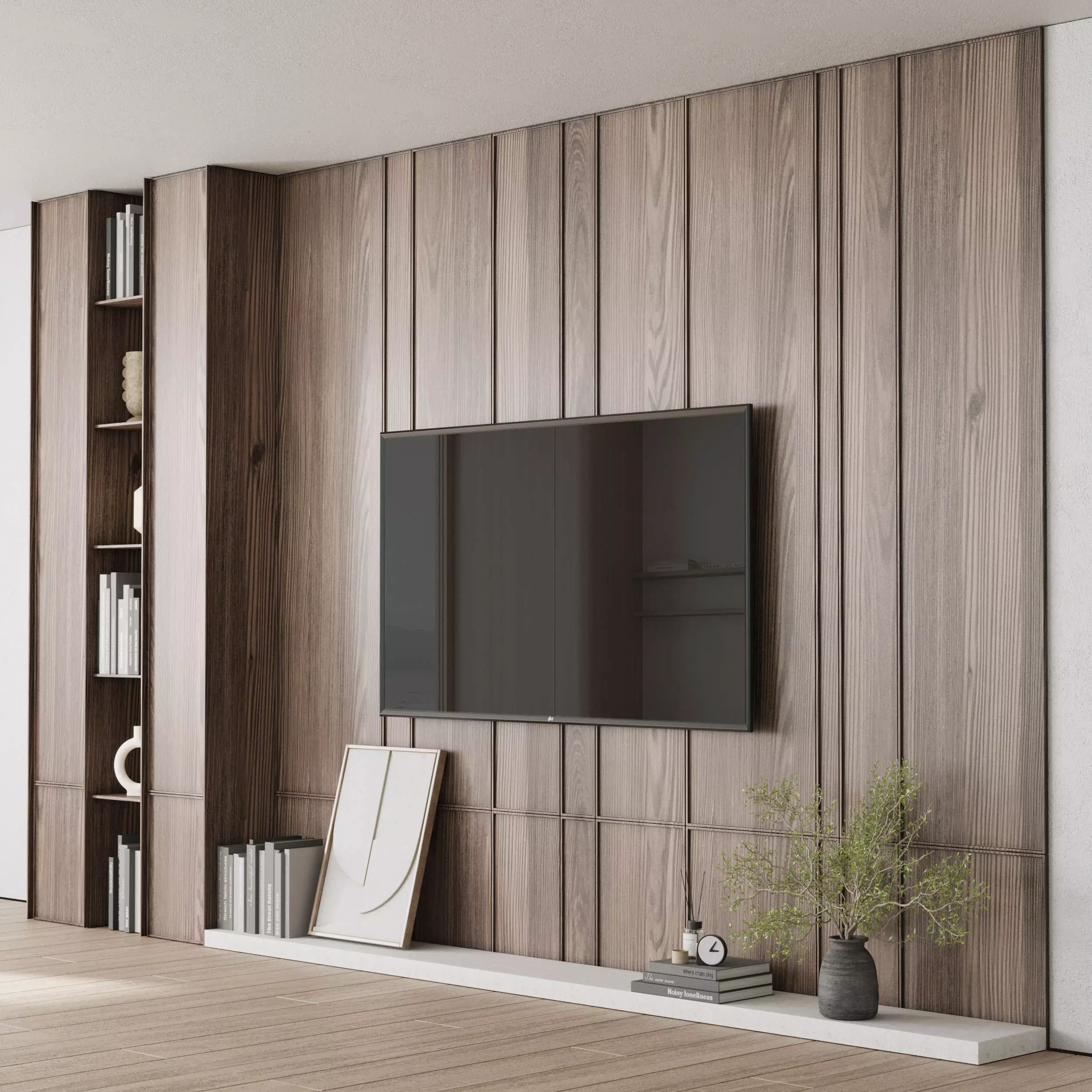 Tv Wall Set 13 Low-poly 3D model_0