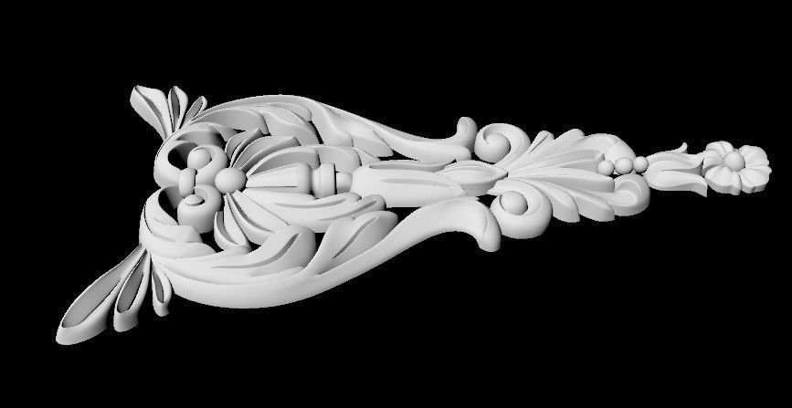 Central decor ornament for furniture 3D model_3