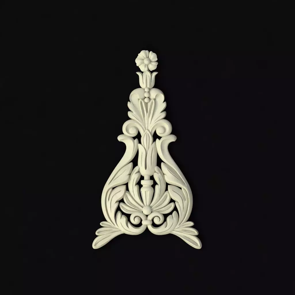 Central decor ornament for furniture 3D model_0