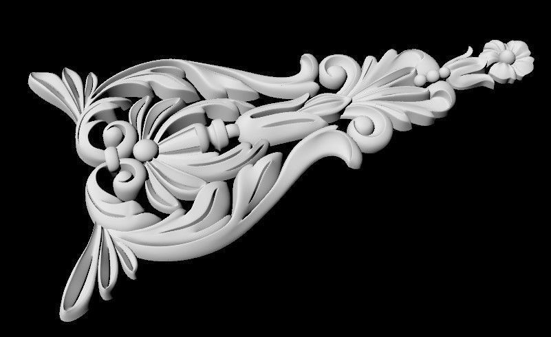 Central decor ornament for furniture 3D model_2