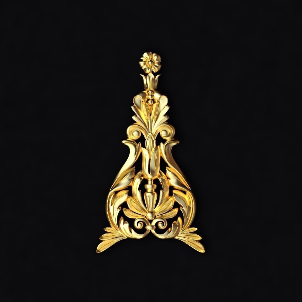 Central decor ornament for furniture 3D model_1