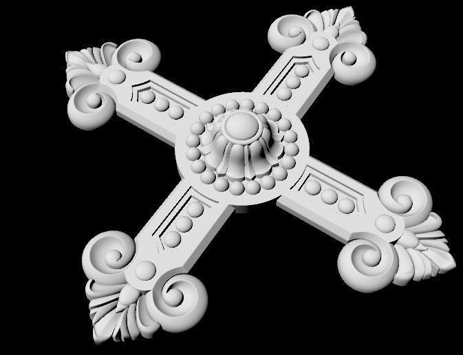 Central decor ornament for furniture 3D model_2