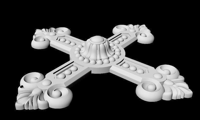 Central decor ornament for furniture 3D model_3