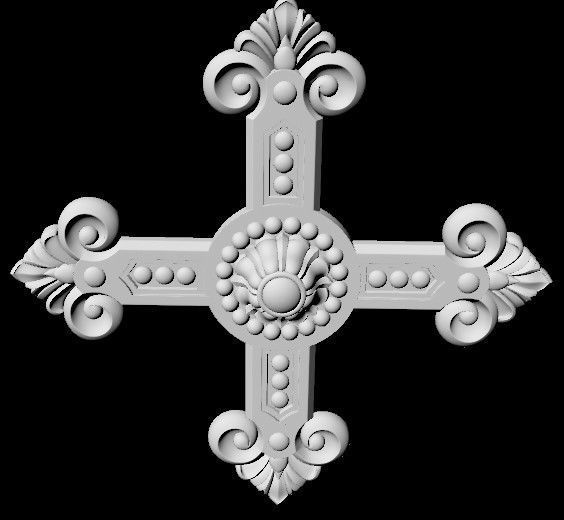 Central decor ornament for furniture 3D model_5