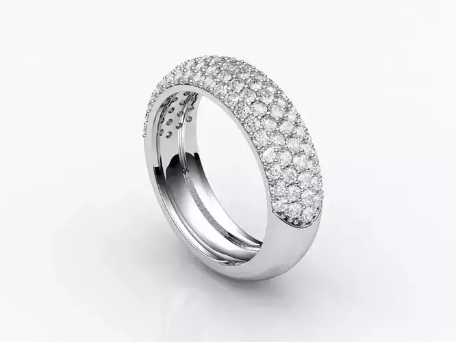 Ring Band with pav diamonds 3D print model