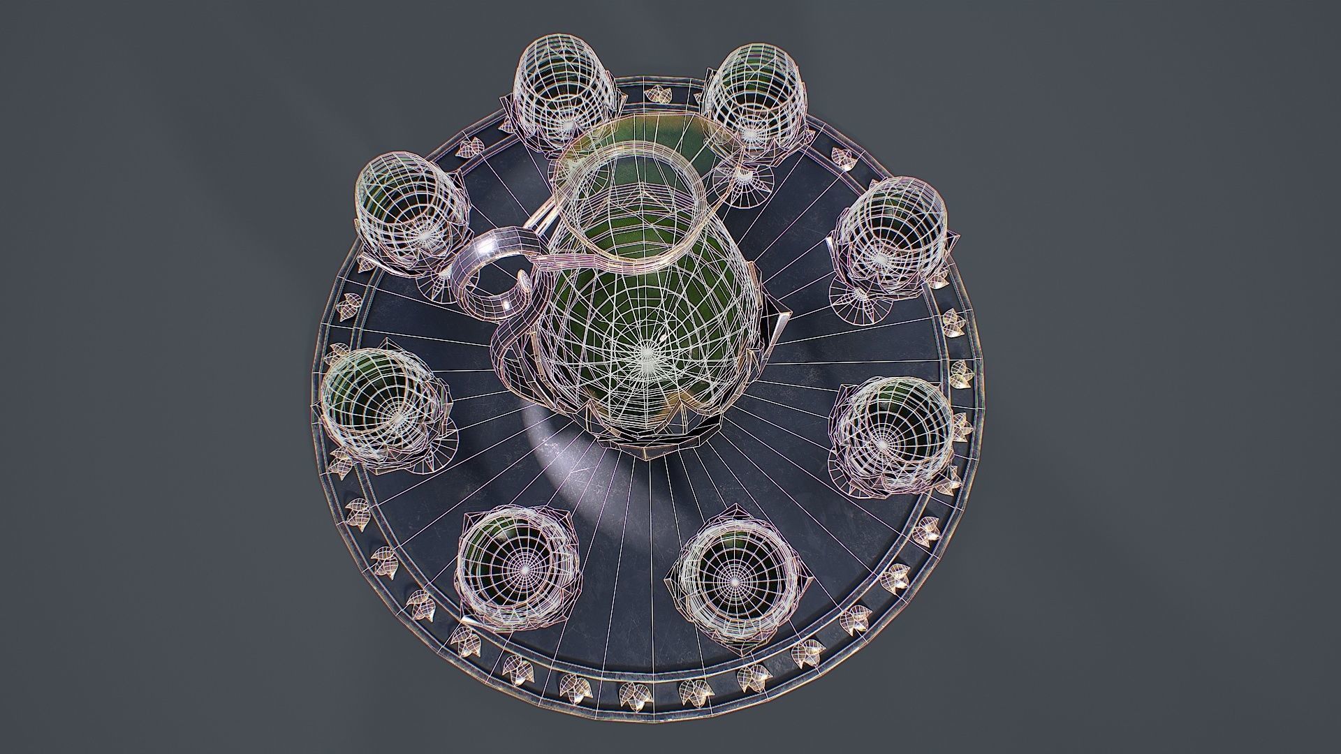 Table Service 3D Model Low-poly 3D model_6