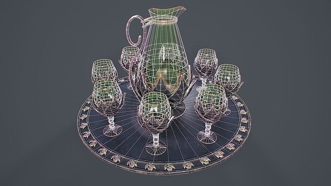 Table Service 3D Model Low-poly 3D model 3