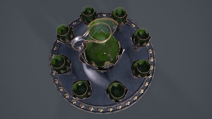 Table Service 3D Model Low-poly 3D model 4