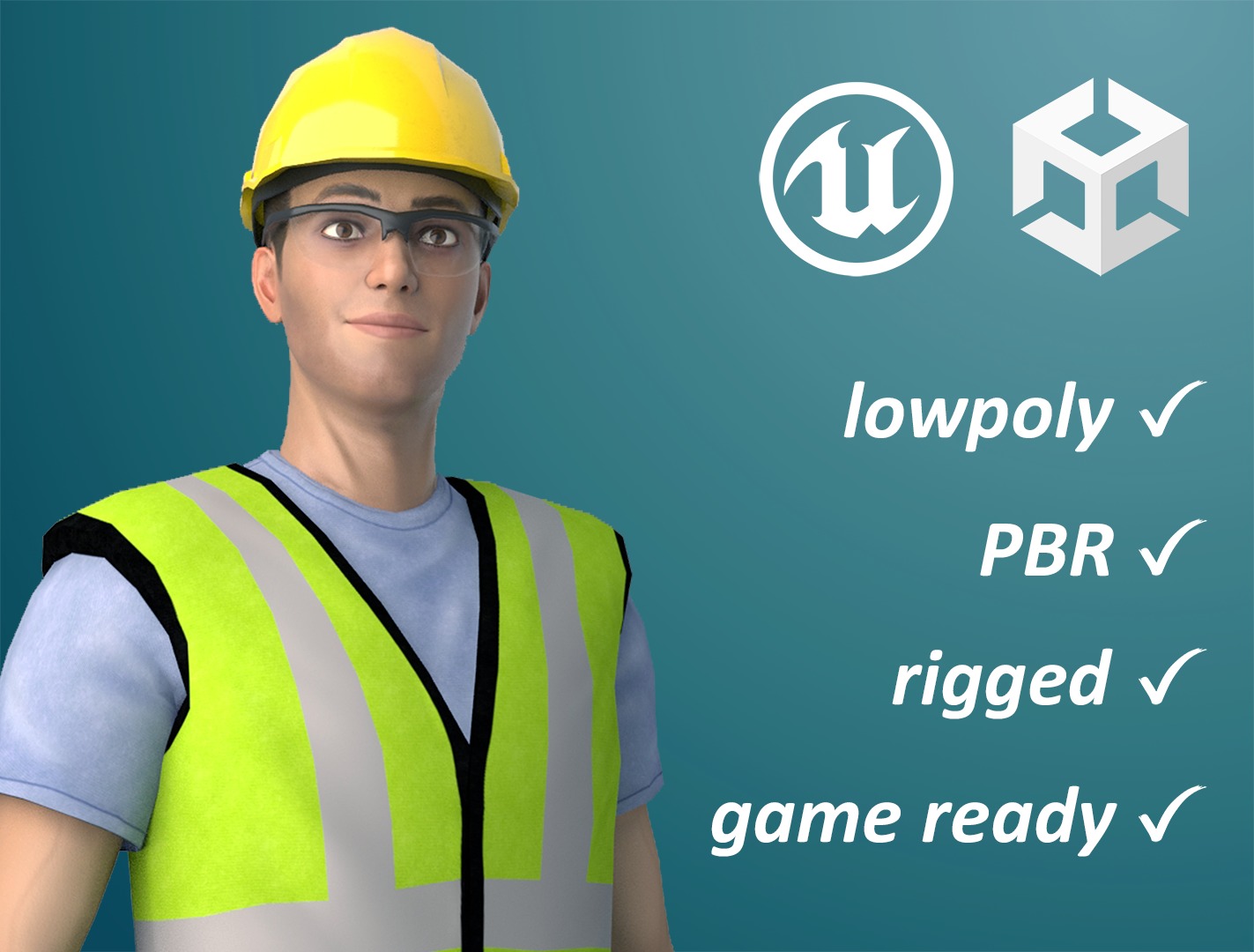 Construction worker bundle deal 3D Model Collection_3