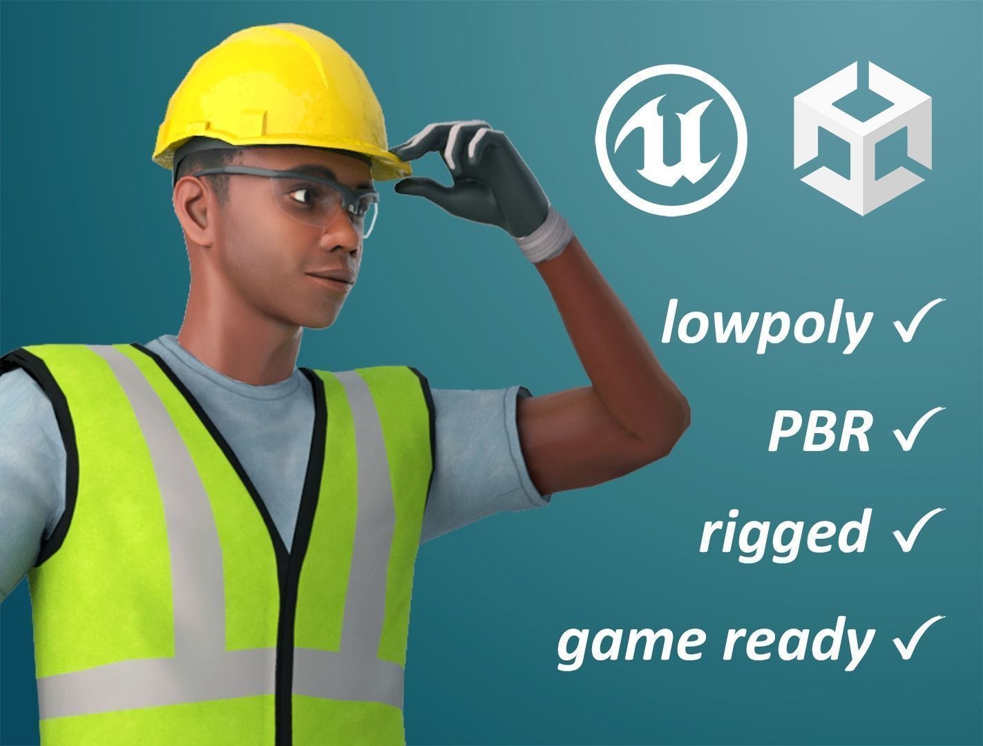 Construction worker bundle deal 3D Model Collection_4