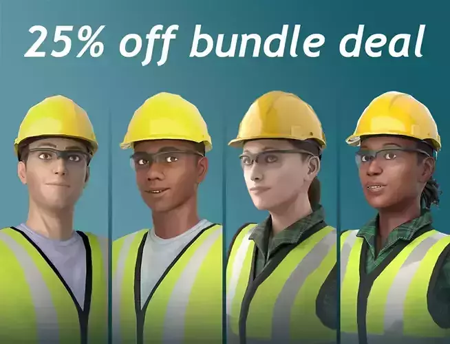 Construction worker bundle deal 3D Model Collection