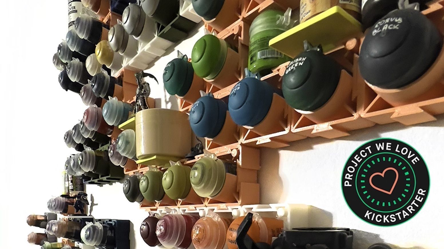 Rack It Up - modular paint rack 3D print model_1