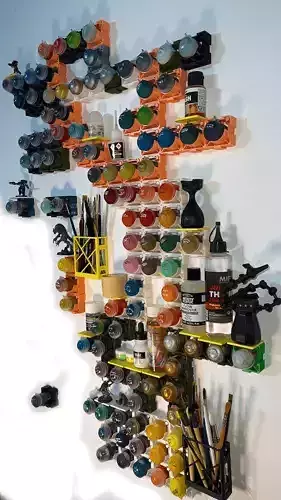 Rack It Up - modular paint rack 3D print model