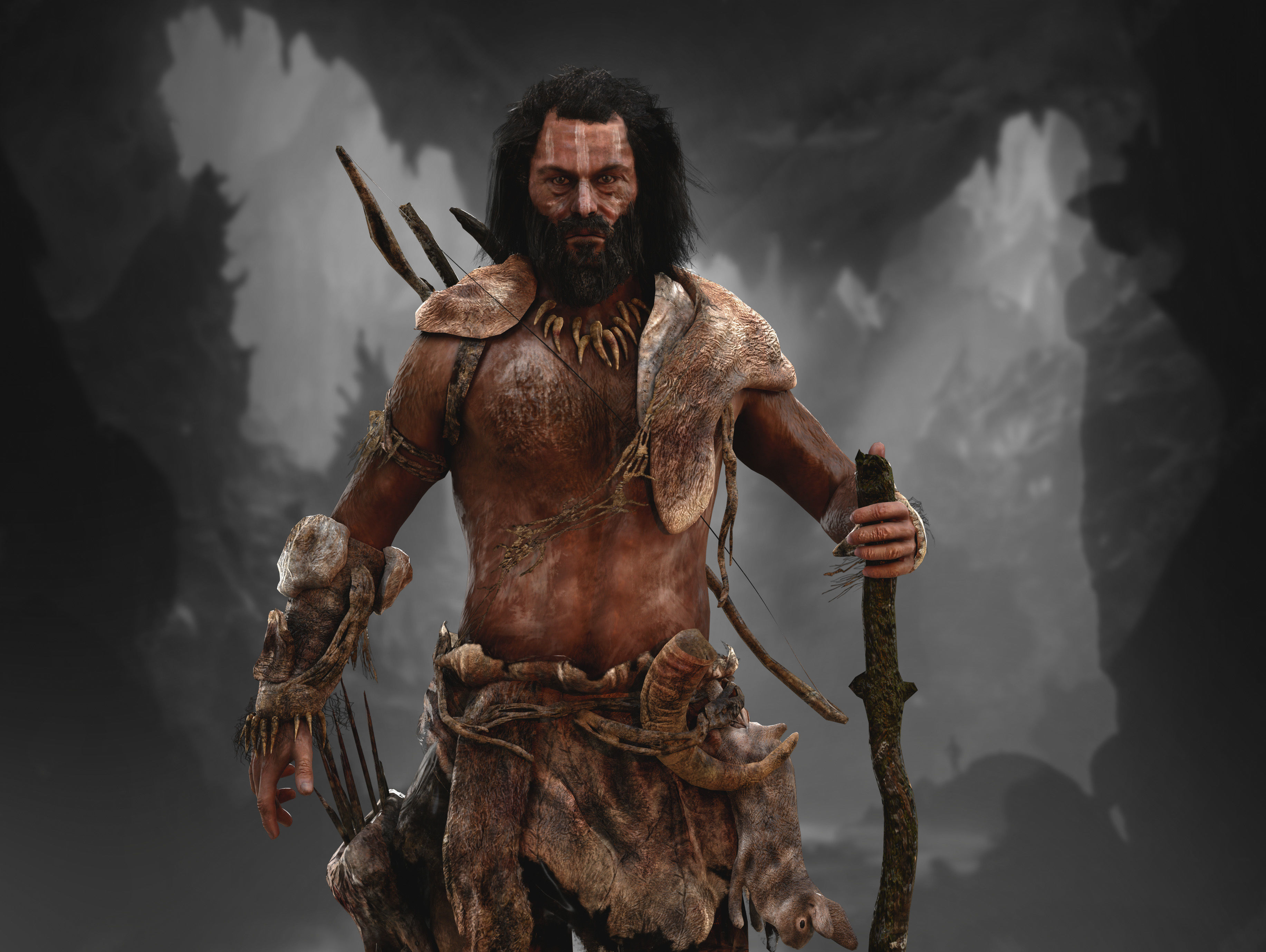 Ancient Cave Seeker Low-poly 3D model_4