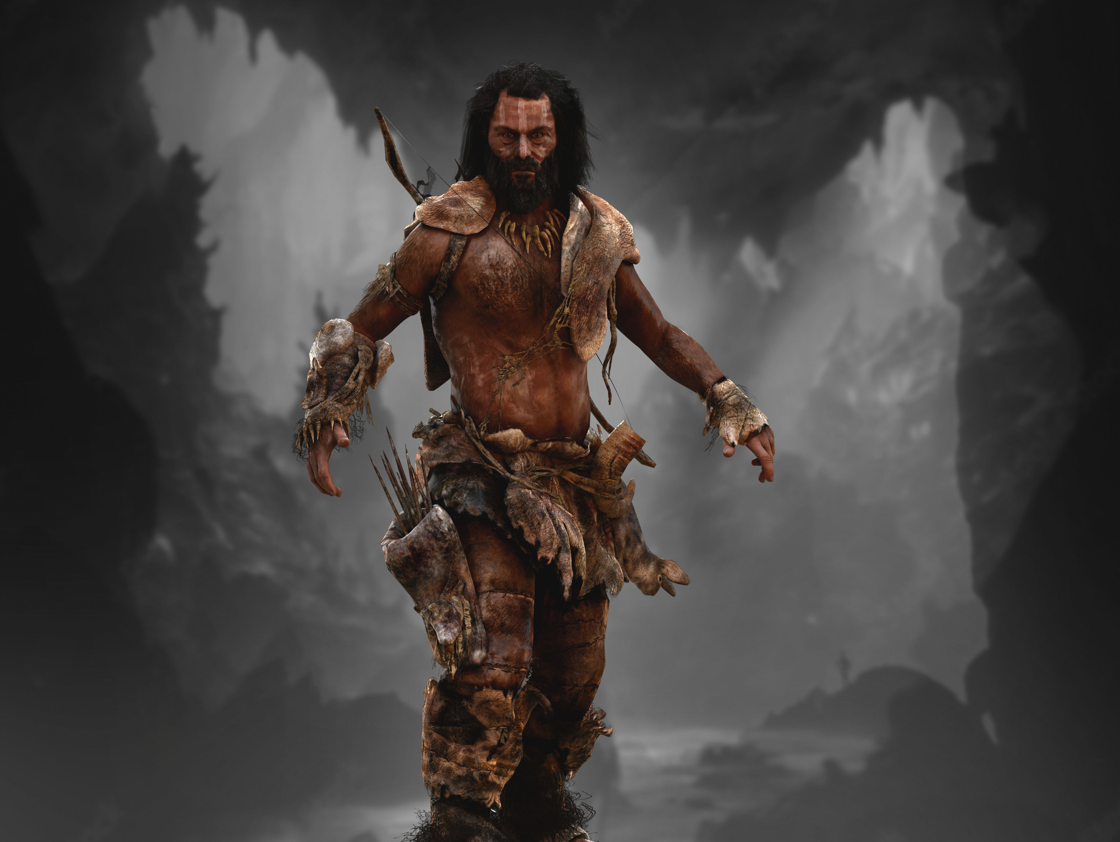 Ancient Cave Seeker Low-poly 3D model_2